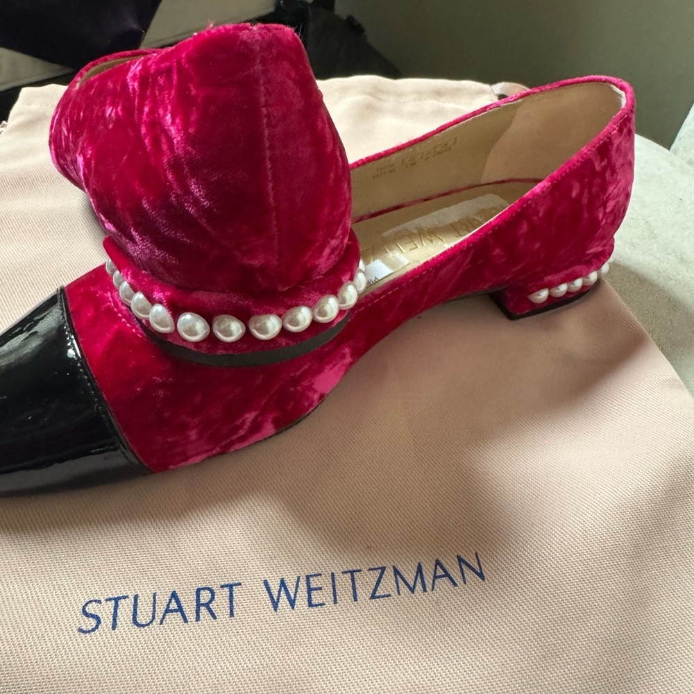 Stuart Weitzman Crushed Velvet Ballet Flats - Picture 4 of 6